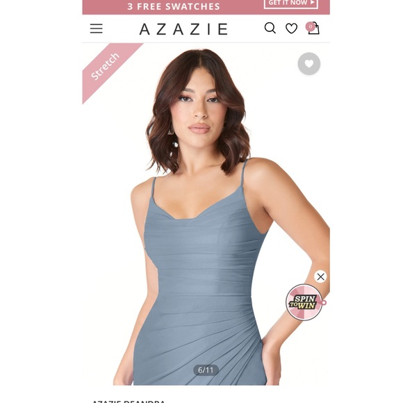 AZAZIE DEANDRA
Mermaid Pleated Mesh Floor-Length Dress Dusty Blue - Picture 9 of 11